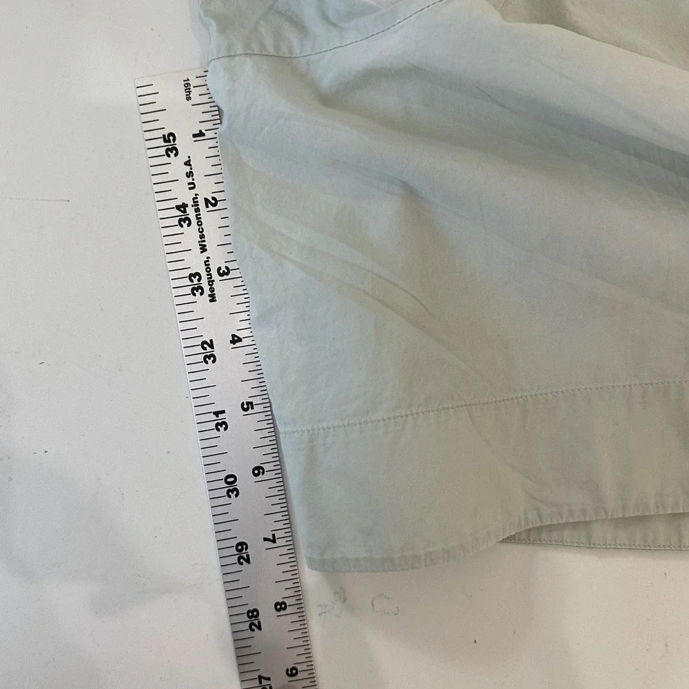 COS Shorts Womens M Sage Green Cotton Wide Leg Culotte Elastic Waist Minimalist